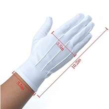 4PCS Guantes de Algodón Blancos para Hombres Guantes de Uniforme de Esmoquin Formal Guardia de Desfile Ceremonia Disfraz Cosplay Joyería de Monedas Guantes de Mayordomo - Blanco 2 pares - Ver 3