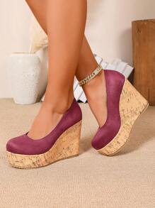 Women's Criss-Cross Elastic Wedge Slip-On Loafers, Versatile Chunky Platform Shoes, Stylish & Comfortable, 10cm Thick-Soled