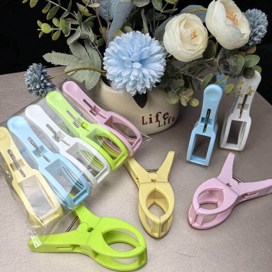 5 pezzi di grandi pinze di plastica resistenti per appendere i vestiti, pinze antivento per asciugare biancheria e trapunte, pinze multifunzionali per appendere i vestiti