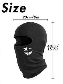 1pc Devil Smile Printed Balaclava - Breathable, Quick-Dry Full Face Mask For Men, Sweat-Absorbent & Dustproof, Ideal For Cycling & Outdoor Sports, Black & White Options, Cycling Face Cover - Multicolor - View 7