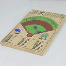 Baseball Dice Board Game Solid Wood Dice And Marble Board Game Fun Double Battle Table Game For Adults Family, Party And Holiday Gatherings (Log Color) - Beige - View 3