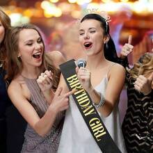 Conjunto de faja de cumpleaños, corona y diadema con strass - Accesorios de cumpleaños feliz para mujer - Multicolor - Ver 10