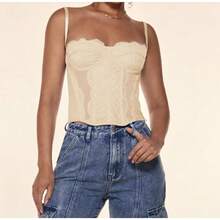 Corselet Corset Cropped Corset Blouse Women's Basic Inspiration Fashion Chic Elegant Party - 裸體 - 查看 3