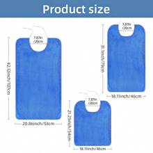 1 Soft And Comfortable Adult Dining Apron, Made Of Coral Fleece, Good Water Absorption, Unisex Bib, Double-Sided, Suitable For The Elderly And Adults To Use When Eating And Washing Their Faces