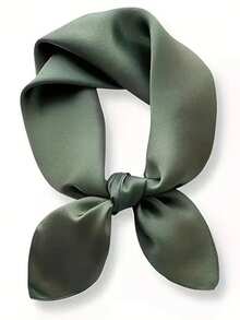 1 chiếc khăn vuông trơn màu dành cho nữ, khăn choàng thời trang bằng vải satin trơn có thể sử dụng linh hoạt làm băng đô, thắt lưng, quấn cổ - Màu xanh nhạt - Xem 19