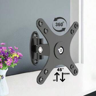 DGZEOLOO 360 Degree Rotating Metal TV Stand, Adjustable Tilt Angle