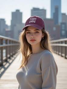 1pc Rose Red Letter Print Baseball Cap, Summer Holiday Festival Sun Protection - Multicolor - View 3