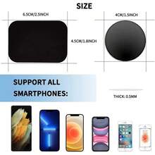 2-6Pcs Magnetic Metal Plate For Car Phone Holder Universal Iron Sheet Disk Sticker Mount Mobile Phone Magnet Stand For All Smart Phone - 3Pcs 40X40MM+3Pcs 45X65MM - View 7