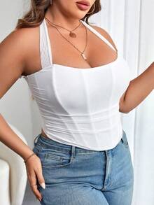 Apperloth A Áo hai dây lưới gợi cảm cỡ lớn dành cho nữ, phù hợp cho phong cách punk, lễ hội âm nhạc, đám cưới và các dịp khác. - trắng - Xem 3