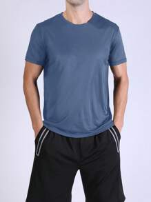 5PCS Men's Solid Color Ultralight Quick Dry Sport T-Shirt, Breathable Lightweight Top For Fitness Training Workout Running Gym