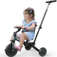 Besrey 5 In 1 Toddler Bike, Toddler Tricycle For 1-3 Year Old, Trike With Push Handle, Backrest And Safety Belt, Birthday Gifts And Toys For Boys And Girls, Balance Bike - Blue Gray - View 1