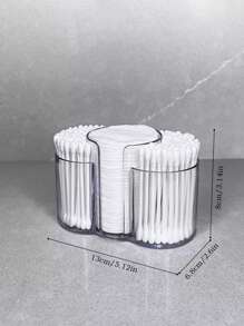 1pc Clear Swab Dispenser Holder, Bathroom Container 3 Section Swab And Makeup Pad Holder, Dressing Table Organizer For Swabs, Pads, Dental Floss,For Holiday Beach, Bathroom Collection, Bedroom Collection, Large Capacity