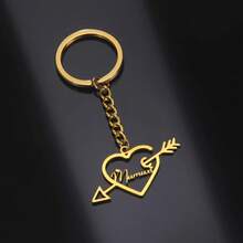Personalized Name Love God Cupid Heart Personalized Keychain Customized Name Key Chain Ring Gift For Men Women Stainless Steel Jewelry - Multicolor - View 10