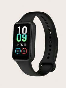 1pc Solid Color Casual Style Snap-On Silicone Smart Watch Band Strap, Suitable For Amazfit Band 7, Suitable For All-Day Wear