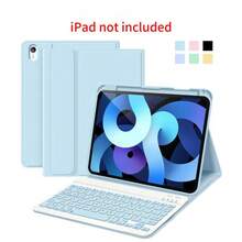 STWMOOCE Detachable IPad Wireless Keyboard Leather Case With Tablet Magnetic  Pencil Holder And Stand, Compatible With 10.2-Inch IPad 7/8/9th,IPad 10th,10.9-Inch IPad Air4/5th,11 IPad Air(M2/M3),11-Inch IPad Pro1/2/3/4th Gen Bluetooth Keyboard Cover - Sky Blue - 查看 1