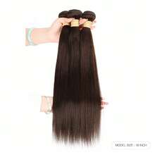 #2 Brown Bundles Human Hair Chocolate Brown Straight Human Hair Bundles 16 18 20 Inch Dark Brown Unprocessed Virgin Brazilian Remy Hair Extensions Double Weft Soft And Silky For Women - S2 - View 3