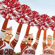 2 piezas Porristas sosteniendo bolas con pompones y cintas, props para espectáculos de danza, props para juegos de danza cuadrada, para fútbol, baloncesto, fútbol y actuaciones deportivas, deportes de equipo, danza y animación