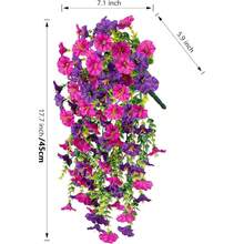 1/2/4片装人造牵牛花叶壁挂，家居装饰，婚礼装饰，户外花园窗台装饰，生日派对，情人节，新年礼物 - 彩色 - 查看 2