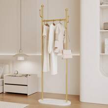 Minimalist Floor-Standing Clothes Rack, Bedroom Garment Storage Rack With Slate Shelving, Lightweight Luxury Coat Hanger Stand For Home