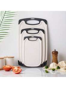 Juego de 3 Tablas de Cocina para Picar y Cortar Alimentos - Beis - Ver 7