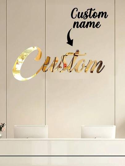 1 Pc, Custom-Made Name Acrylic Letter Decoration, With Elegant Mirror Finish, Gold And Silver Letter Decoration, High-Quality Acrylic Material, 2D Flat Surface, Suitable For Parties, Birthdays, Living Rooms, Bedrooms, Daycare And New Home Party Birthday Party Decoration