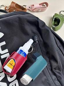 1/2 piezas Portainhalador de asma, bolsa de almacenamiento para spray para la tos, estuche portátil ligero de PU para inhalador de asma para adultos (inhalador no incluido), bolsa de almacenamiento antibacteriana para botella de spray, bolsa portátil de almacenamiento para medicamentos, estuche (solo soporte), adecuado para asistencia, viaje, compras. Regalo ideal para familiares y amigos, Navidad, Halloween - Multicolor - Ver 9