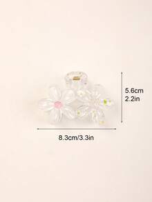 1pc Spring/Summer Sweet Bohemian Style Graffiti Line 5-Petal Flower, Transparent Floral Design Hair Clips, Simple Hair Accessories For Beach, Casual Events Hair Claws Claw Clips Hair Jaw Clip Hair Clamps Hair Clutch Hair Catcher Clip - Multicolor - View 3