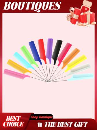 1 件尖尾梳、鼠尾梳、带钩尾的分区染色梳、尖尾梳、分区染色梳、不锈钢针尾梳、鼠尾梳、分区梳理、耐热、适合所有发质、男士/女士发刷配件、美发工具、美发产品和美发沙龙美容旅行必需品