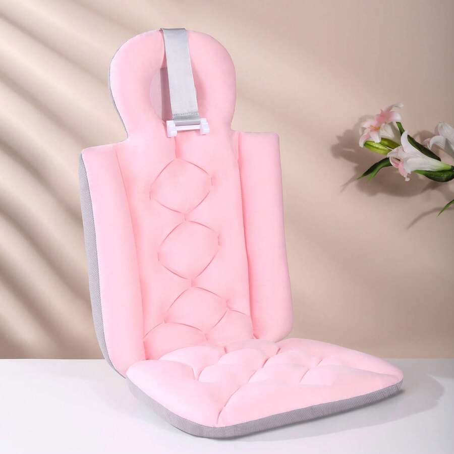 Adult Bath Pillow For Bathtub, Full Body Mat Quick Dry Ergonomic Headrest Cushion - Pink Long - View 1