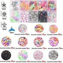 多色亚克力海洋动物和字母珠子，各种字母和海洋动物装饰珠子，女士配饰，用于 DIY 夏季海滩脚链、手链、耳环、钥匙扣、背包、友谊手链、手机链、婚礼、派对、毕业典礼、节日礼物、珠宝制作用品