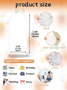 1 Piece, White Stretch Polyester Wedding Arch Multi-Functional Bow Curtain Cover, Suitable For Weddings, Engagements, Birthdays, Anniversaries, Bachelorette Parties, Graduation Ceremonies, Perfect For Indoor And Outdoor Use