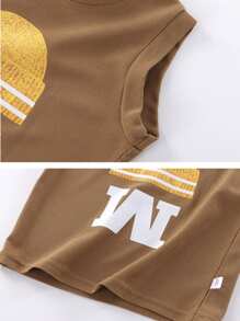 Novo Conjunto de Colete de Verão Infantil 3-8 Anos Conjuntos de Roupas para Meninos Camiseta Regata Shorts Versão Coreana Moda Casual Roupa Esportiva Solta Duas Peças