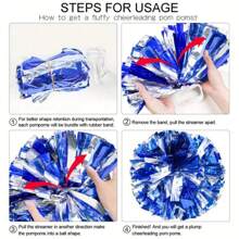 2 piezas Porristas sosteniendo bolas con pompones y cintas, props para espectáculos de danza, props para juegos de danza cuadrada, para fútbol, baloncesto, fútbol y actuaciones deportivas, deportes de equipo, danza y animación