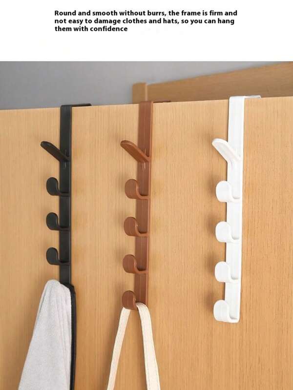 2 قطعة رف عالقة فوق الباب ب- 5 طبقات لتنظيم الحقائب والأكياس العالقة على الباب ، سهل التركيب ، رف لتعليق الملابس في غرفة النوم ، رف بلاستيكي لتعليق الملابس فوق الباب اليوم الوطني