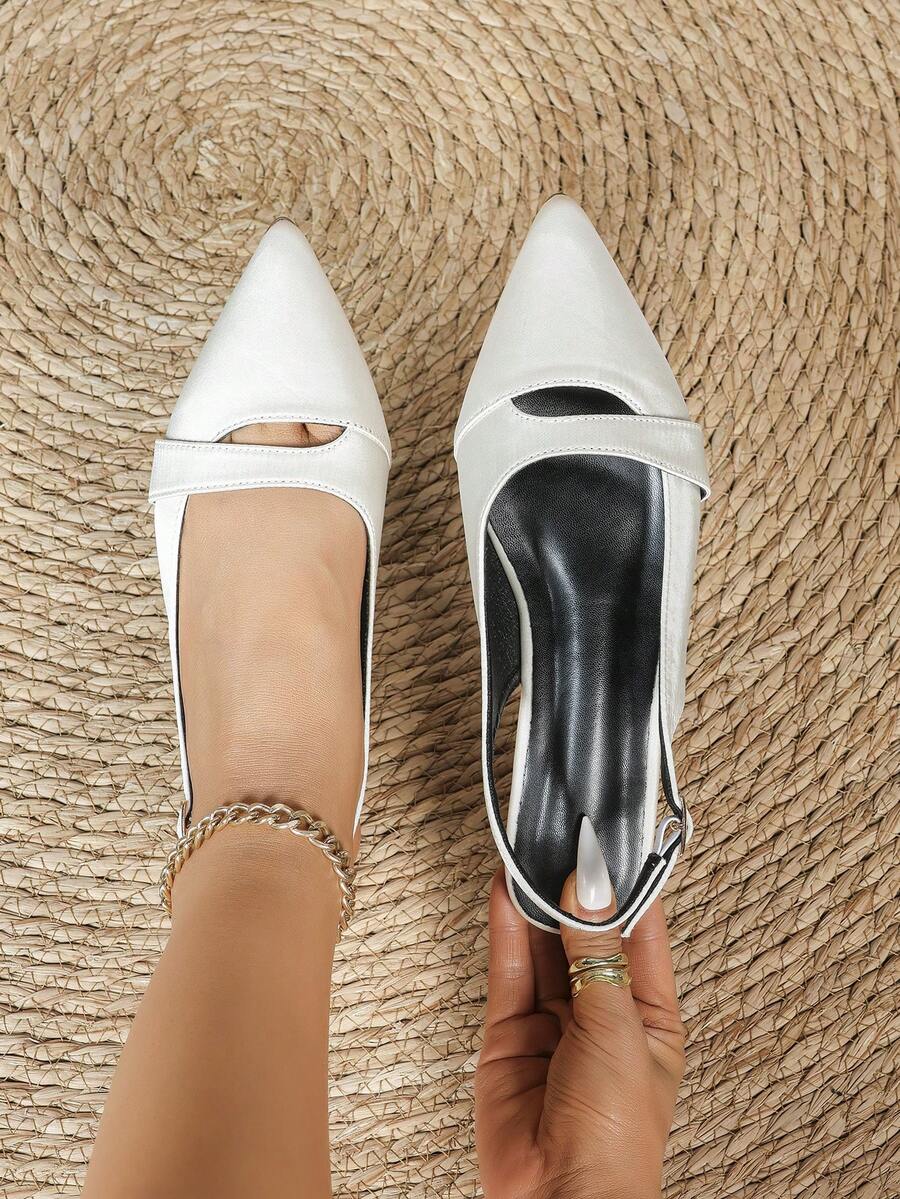 Women's New Summer Fashion Patchwork Flat Sandals, Fairy Style Versatile Slip-On Shoes - White - View 1