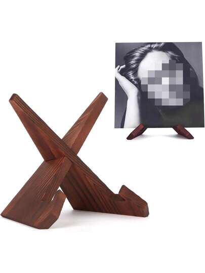 Vinyl Record Display Stand, Wooden Vintage Rotating Vinyl Record Holder