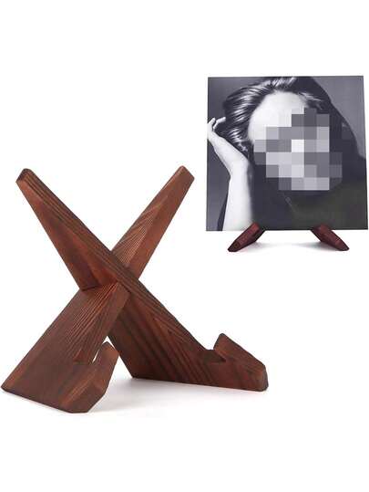 Vinyl Record Display Stand, Wooden Vintage Rotating Vinyl Record Holder