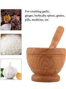 2pcs Spice Grinder Mortar And Pestle Set, Multipurpose Large Garlic Press, Big Size Garlic Masher For Home Use, Seasoning Grinding Tool, Kitchen Small Gadget, 4.3inch*3.9inch