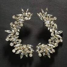 1pc Asymmetrical Rhinestone Ear Cuff, Fashionable & Versatile, Elegant European & French Style, Cross-Border Item - Multicolor - View 6