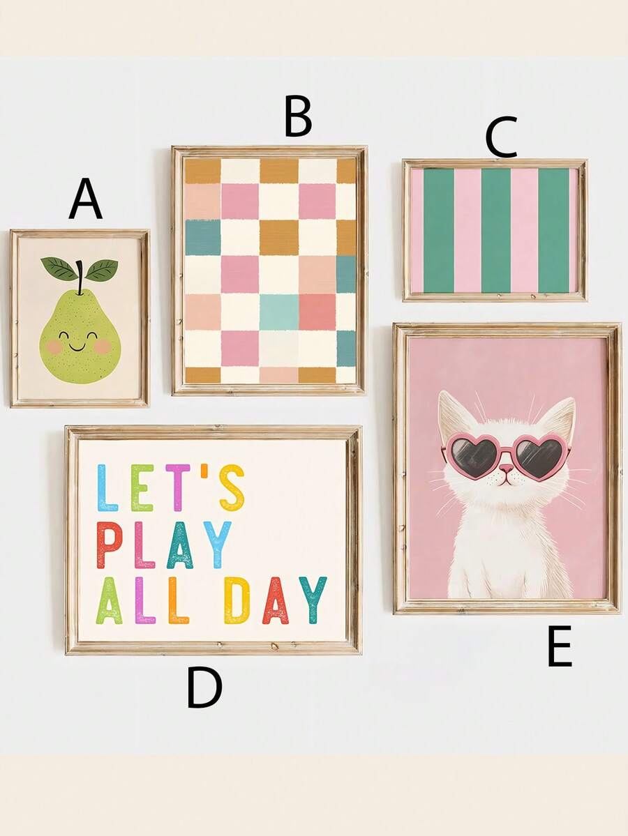 1 帆布墙面艺术，育儿室印刷品 | 墙面艺术套装 | 育儿室墙面艺术 | 游戏室装饰 | 儿童房艺术 | 奇特艺术 | 折衷主义墙面艺术 | 数字下载 - 彩色 - 查看 1