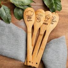 1pc/5pcs/10pcs Colheres de madeira personalizadas, colheres de madeira gravadas a laser, colheres de madeira esculpidas, receita de amor, presentes de cozinha, presentes de colher de casamento