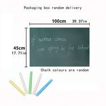 1 件自粘软白板墙贴，配 1 支随机颜色白板笔 / 1 件黑板贴，配 5 支随机颜色粉笔 / 1 件绿板贴，配 5 支随机颜色粉笔，可悬挂白板纸小白板，适用于办公室和家庭使用，教育书写板，学校用品，返校