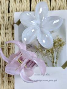 Transparent Flower & Hair Claw Hair Clips, Stylish & Sweet Appearance, Refreshing Look For Summer - Multicolor - View 1