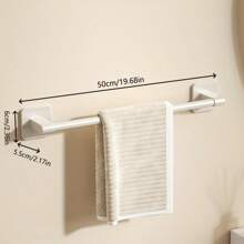 1 Piece Tool Home Wall-Mounted Punch-Free Towel Shelf Bathroom Wall-Mounted Storage Rack Bathroom Towel Single-Pole Toilet Toilet Bathroom Hardware Storage Rack