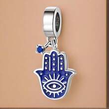 MAGIC CHARMS 1pc 925 Sterling Silver Eye Charms Pendant Charm Bead, Fits Original Bracelet, DIY Jewelry Accessories - White - View 2