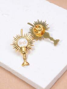 1pc Elegant Alloy Religious Cross, Heart, Book Brooch Vintage Unique Anti-Wardrobe Malfunction Clothing Accessory - Alloy Jewelry Brooch - View 3