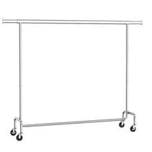 SONGMICS Portant à Vêtements avec Roulettes, Capacité de Charge 130 kg, 45 x (110-150) x 162,9 cm, Porte-manteau, en Métal, Chromé, Argent