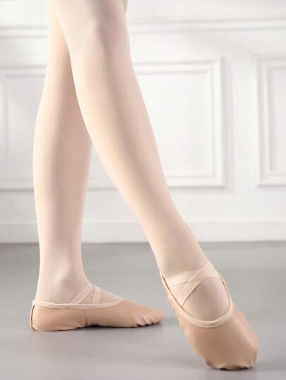 New PU Leather Soft Bottom Ballet Shoes, Fashionable Pink Ballet Shoes Suitable For Indoor Practice, Made Of PU Leather Material, Suitable For Toddlers/Little Kids/Big Kids