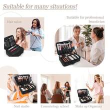 Extra Large Make Up Vanity Case Storage Box Organizer Cosmetic Travel Beauty Bag UK - Black - View 4