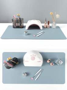 FULL BEAUTY Grey Waterproof Foldable Manicure Desk Mat, Hand Support Pad Suitable For Nail Technicians - Grey - View 4